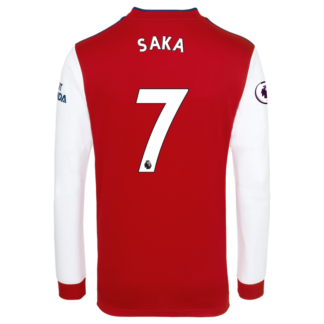 Bukayo Saka - Arsenal Adult 21/22 Long Sleeved Home Shirt 3XL, Red/White