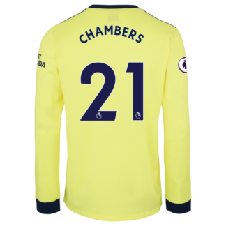 Calum Chambers - Arsenal Adult 21/22 Long Sleeved Away Shirt L, Yellow