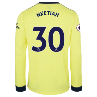 Eddie Nketiah - Arsenal Adult 21/22 Long Sleeved Away Shirt XS, Yellow