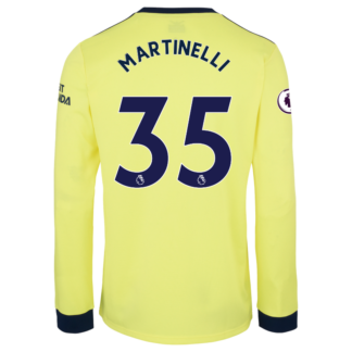 Gabriel Martinelli - Arsenal Adult 21/22 Long Sleeved Away Shirt M, Yellow