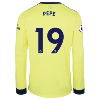 Nicolas Pepe - Arsenal Adult 21/22 Long Sleeved Away Shirt 2XL, Yellow