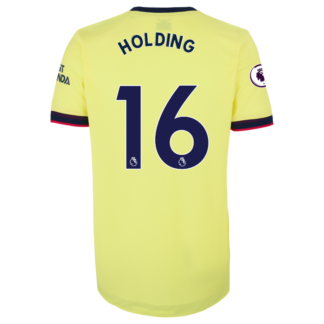 Rob Holding - Arsenal Adult 21/22 Authentic Away Shirt S, Yellow