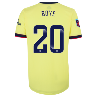 Simone Boye Sorenson - Arsenal Adult 21/22 Authentic Away Shirt S, Yellow
