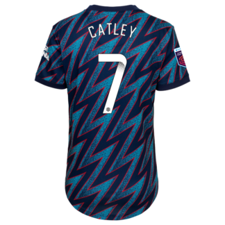 Steph Catley - Arsenal Womens 21/22 Third Shirt 2XS, Blue