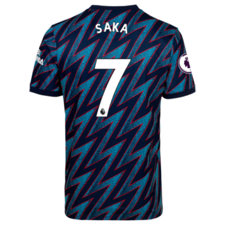 Bukayo Saka - Arsenal Adult 21/22 Third Shirt S, Blue