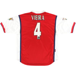 1998-99 Arsenal Nike Home Shirt Vieira #4 XL