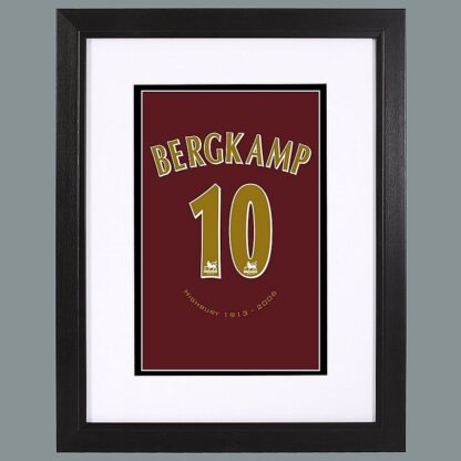 Arsenal Bergkamp 10 Framed Retro Shirt Print, Multicolor