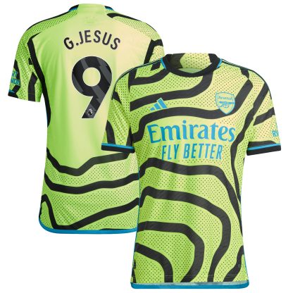 Arsenal adidas Away Authentic Shirt 2023-24 with G.Jesus 9 printing