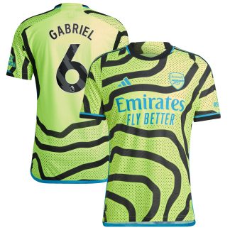 Arsenal adidas Away Authentic Shirt 2023-24 with Gabriel 6 printing