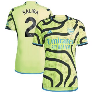 Arsenal adidas Away Shirt 2023-24 with Saliba 2 printing