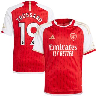 Arsenal adidas Home Shirt 2023-24 - Kids with Trossard 19 printing