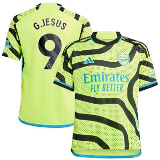 Arsenal adidas Away Shirt 2023-24 - Kids with G.Jesus 9 printing