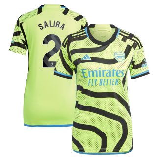 Arsenal adidas Away Shirt 2023-24 - Womens with Saliba 2 printing