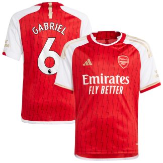 Arsenal adidas Home Shirt 2023-24 - Kids with Gabriel 6 printing