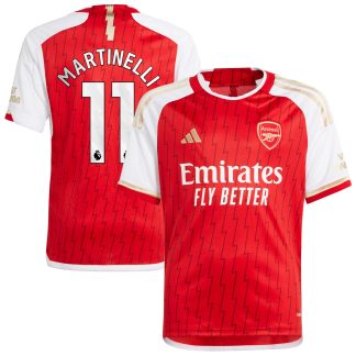 Arsenal adidas Home Shirt 2023-24 - Kids with Martinelli 11 printing