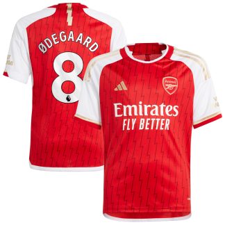 Arsenal adidas Home Shirt 2023-24 - Kids with Ødegaard 8 printing
