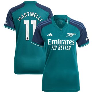 Arsenal adidas Third Shirt 2023-24 - Womens with Martinelli 11 printing