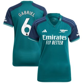 Arsenal adidas Third Shirt 2023-24 - Womens with Gabriel 6 printing