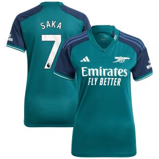 Arsenal adidas Third Shirt 2023-24 - Womens with Saka 7 printing