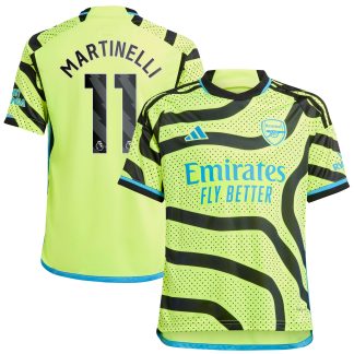 Arsenal adidas Away Shirt 2023-24 - Kids with Martinelli 11 printing