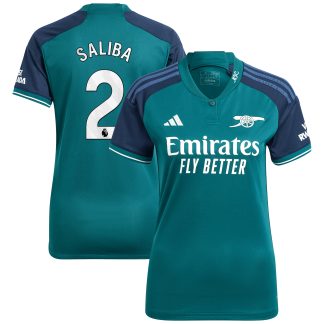 Arsenal adidas Third Shirt 2023-24 - Womens with Saliba 2 printing