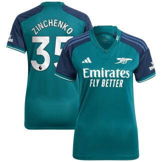 Arsenal adidas Third Shirt 2023-24 - Womens with Zinchenko 35 printing