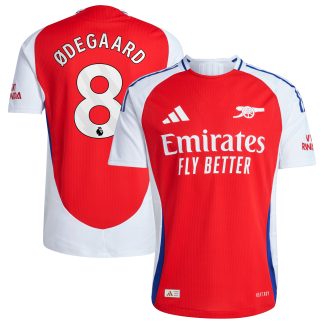 Arsenal adidas Home Authentic Shirt 2024-25 with Ødegaard 8 printing