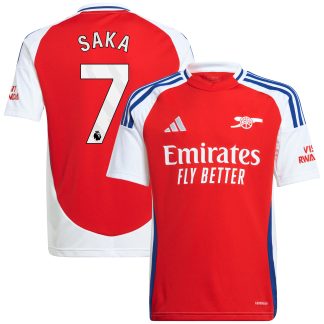 Arsenal adidas Home Shirt 2024-25 - Kids with Saka 7 printing