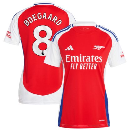 Arsenal adidas Home Shirt 2024-25 - Womens with Ødegaard 8 printing