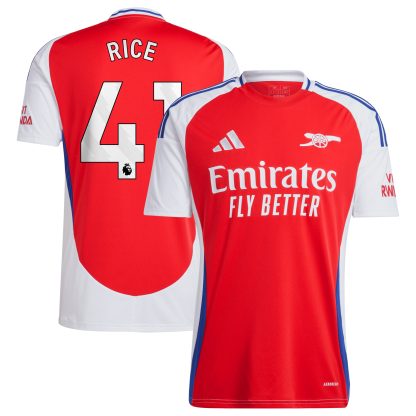 Arsenal adidas Home Shirt 2024-25 with Rice 41 printing