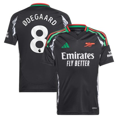 Arsenal adidas Away Shirt 2024-25 - Kids with Ødegaard 8 printing