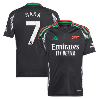 Arsenal adidas Away Shirt 2024-25 - Kids with Saka 7 printing