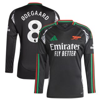 Arsenal adidas Away Shirt 2024-25 - Long Sleeve with Ødegaard 8 printing