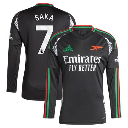 Arsenal adidas Away Shirt 2024-25 - Long Sleeve with Saka 7 printing