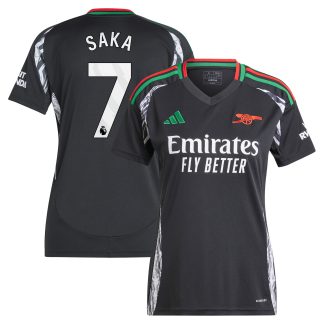 Arsenal adidas Away Shirt 2024-25 - Womens with Saka 7 printing