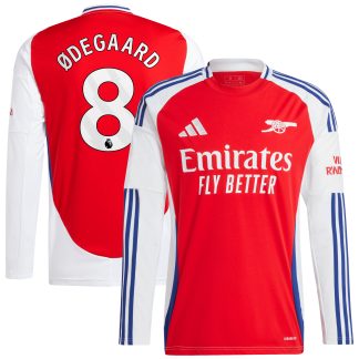 Arsenal adidas Home Shirt 2024-25 - Long Sleeve with Ødegaard 8 printing