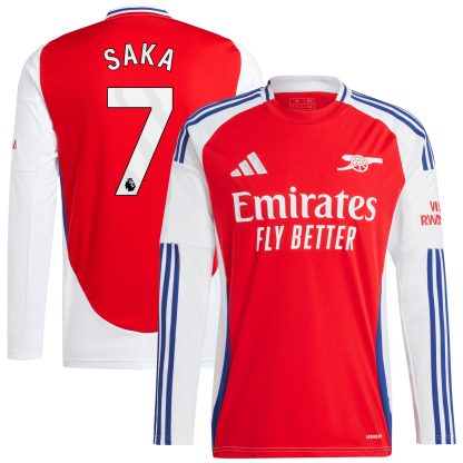 Arsenal adidas Home Shirt 2024-25 - Long Sleeve with Saka 7 printing