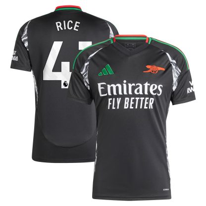 Arsenal adidas Away Shirt 2024-25 with Rice 41 printing