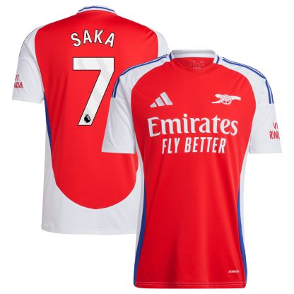 Arsenal adidas Home Shirt 2024-25 with Saka 7 printing