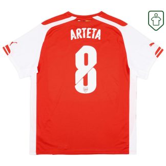 Arsenal Puma Home Shirt Arteta #8 2014-15 - Excellent - 8/10