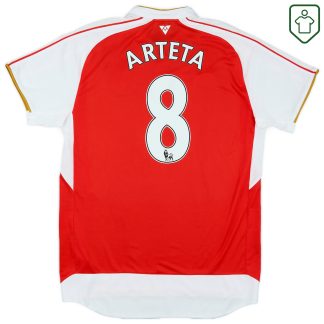 Arsenal Puma Home Shirt Arteta #8 2015-16 - Excellent - 8/10