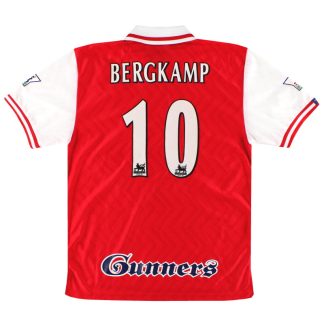 1996-98 Arsenal Nike Home Shirt Bergkamp #10 *Mint* M - Arsenal / Mint / Medium