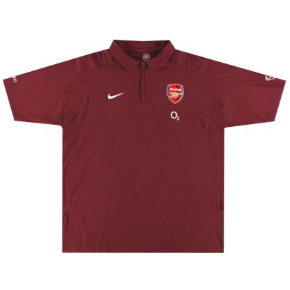 2005-06 Arsenal Nike 1/4 Zip Polo Shirt M - Arsenal / Very good / Medium