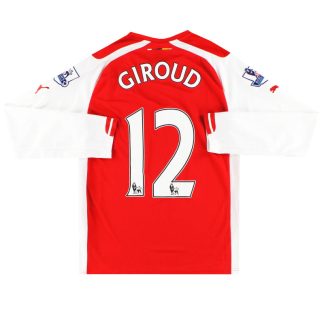 2014-15 Arsenal Puma Home Shirt Giroud #12 L/S S - Arsenal / Excellent / Small