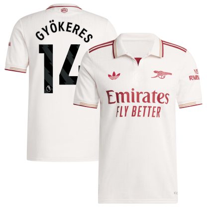 Arsenal adidas Third Authentic Shirt 2025-26 with Gyökeres 14 printing