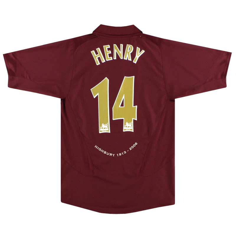 2005-06 Arsenal Nike Commemorative Highbury Home Shirt Henry #14 L - Arsenal / Very Good / Large