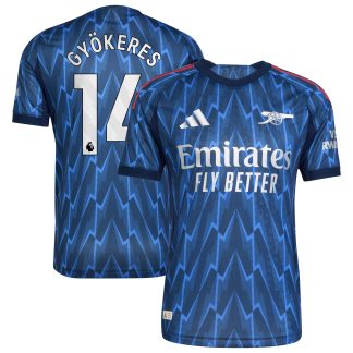 Arsenal adidas Away Authentic Shirt 2025-26 with Gyökeres 14 printing