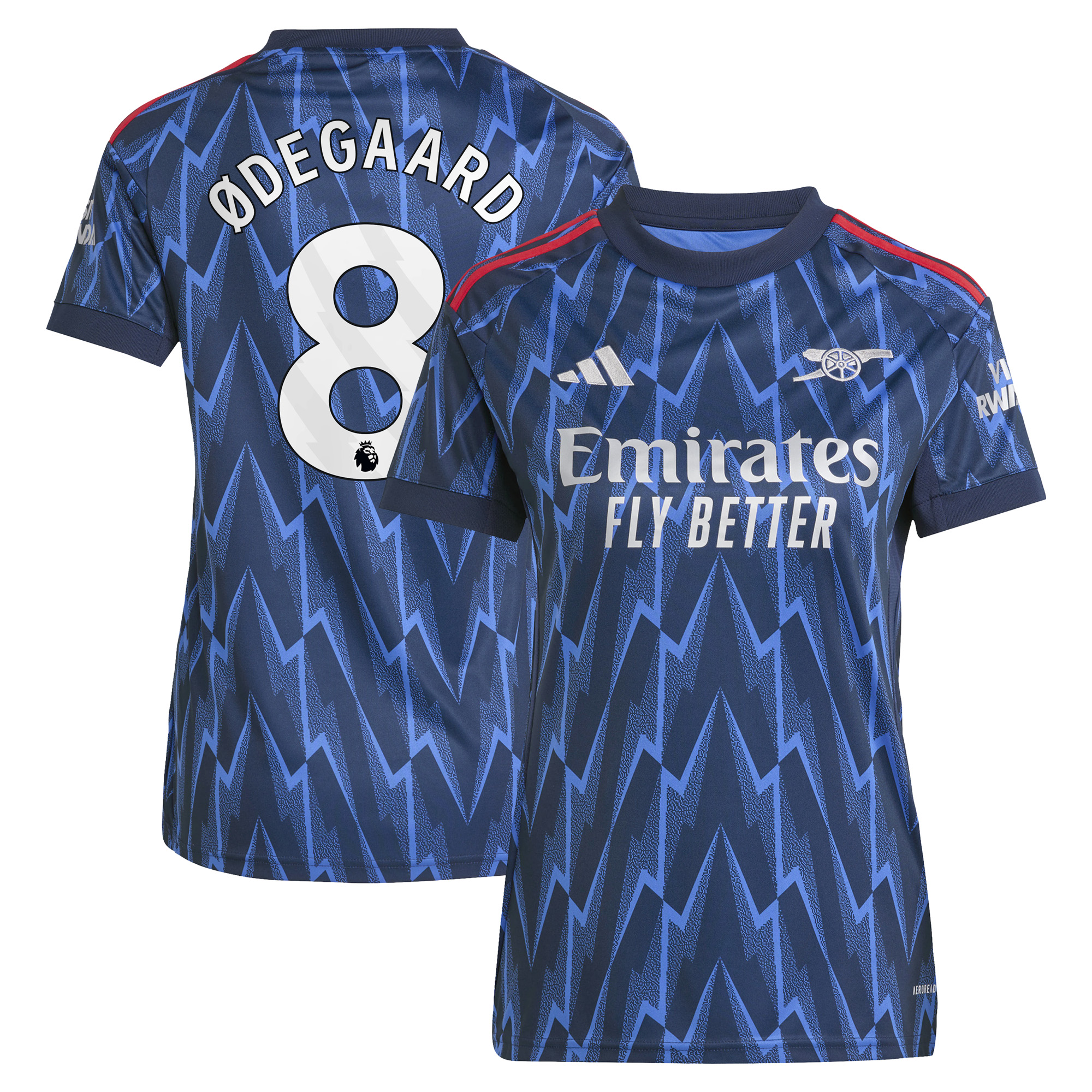 Arsenal adidas Away Shirt 2025-26 - Womens with Ødegaard 8 printing