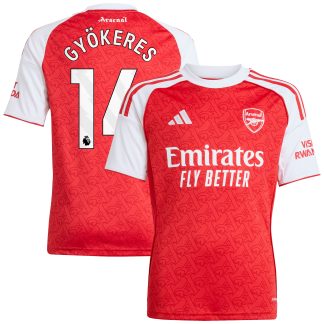 Arsenal adidas Home Shirt 2025-26 - Kids with Gyökeres 14 printing