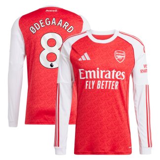 Arsenal adidas Home Shirt 2025-26 - Long Sleeve with Ødegaard 8 printing